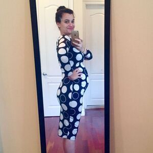 NWT ASOS Retro Polka Dot Body Con Maternity Dress